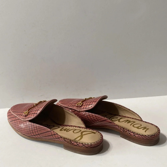 Sam Edelman Pink Black Linnie Plaid Print Apron Toe Buckle Slip On Mules Size 36 - Picture 6 of 10